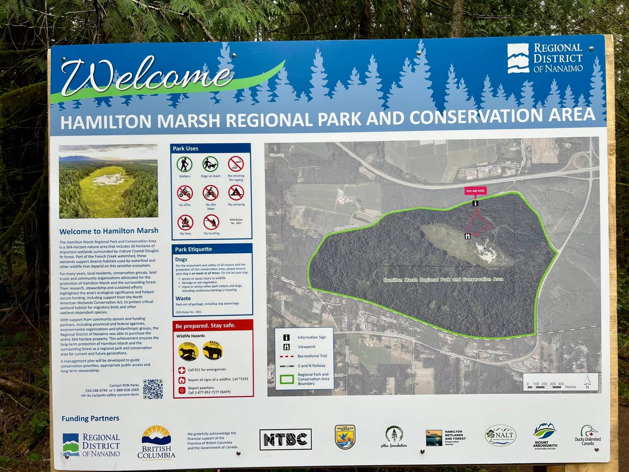 Hamilton Marsh Regional Park and Conservation Area information board